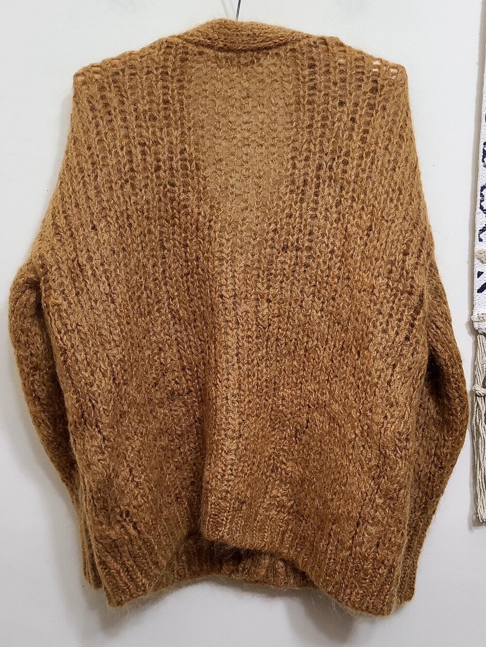 & Other Stories Cozy Oversized Mohair-Wool Blend Cardigan Sweater - Camel XS - Picture 4 of 6